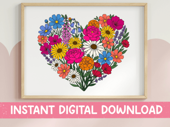 A Graphic Novel Heart: The Wildflower Heart Outlined SVG PNG