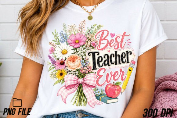 Best Teacher Ever PNG Floral Teacher PNG: A Designer's Guide to This Versatile Asset