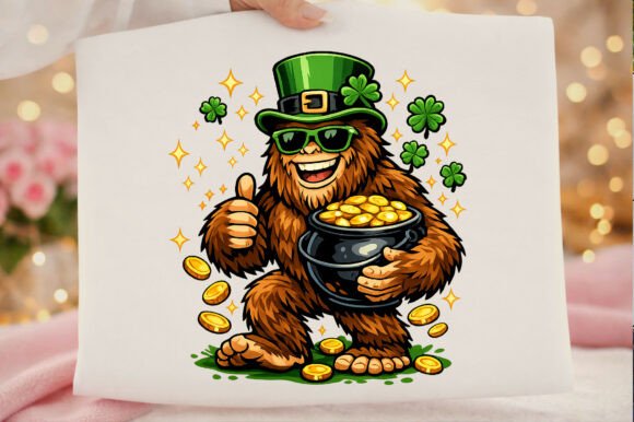 Bigfoot Sasquatch St Patricks Day PNG for Fun Designs