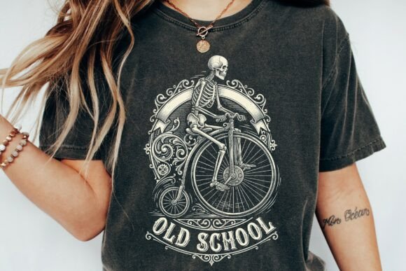 Embracing the Macabre Charm of Skeleton Riding Bicycle Old School