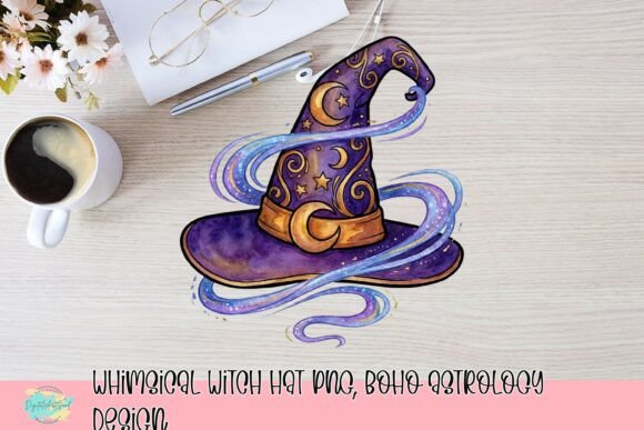 Enchanting Whimsical Witch Hat PNG: A Boho Astrology Design