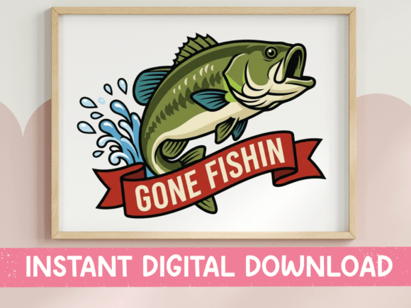 Gone Fishin Bass Fish Jumping Design: Hook Your Audience