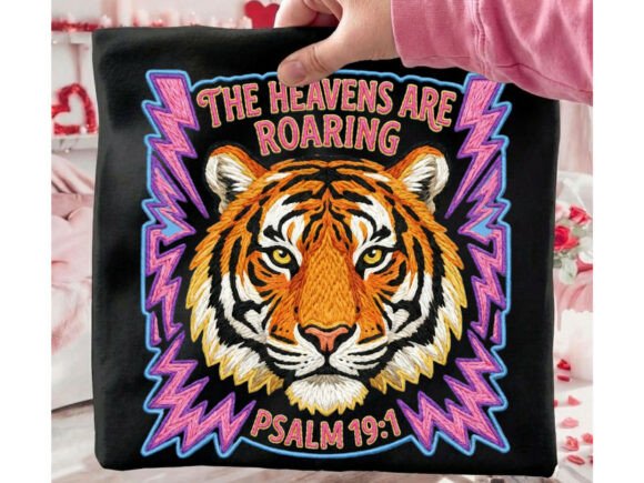 Heavens Roaring Tiger Christian Faux Yarn Png: Faith in Fierce Texture