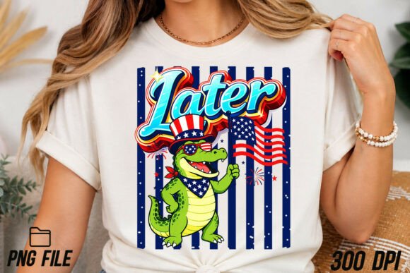 Later Gator, Alligator 4th of July PNG: Patriotic Fun for Your Projects