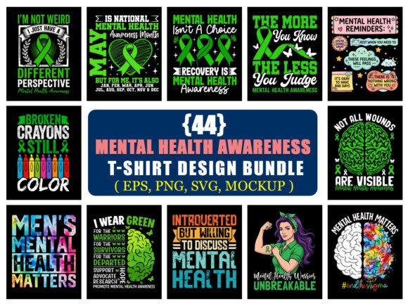 Mental Health Awareness T-Shirt Design Bundle for Advocacy