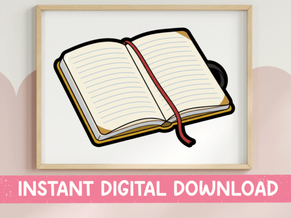 Open Journal Notebook Bookmark Sticker for Creatives
