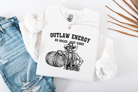 Outlaw Energy: Funny Sarcastic Skeleton Graphic for Rebels
