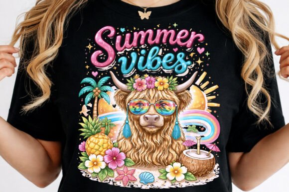 Summer Vibes Png: The Highland Cow Design Your Projects Need