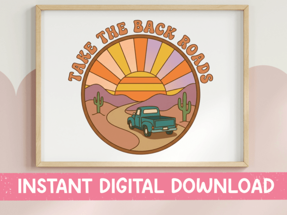 Take the Back Roads Retro Desert SVG: Capturing Wanderlust in Design